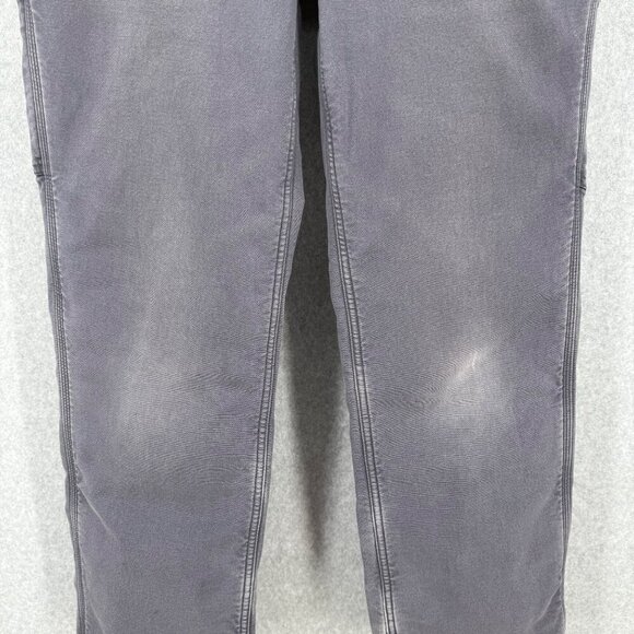 Carhartt Womens Fleece-Lined Crawford Pants Size 8 Reg Coal Gray Work Distressed - Picture 2 of 14